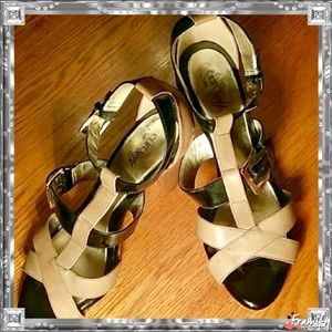 Two Tone Brown & Black 4" Heels sz 9